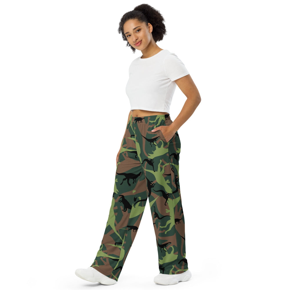 Dinosaur CAMO unisex wide-leg pants - Unisex Wide-Leg Pants