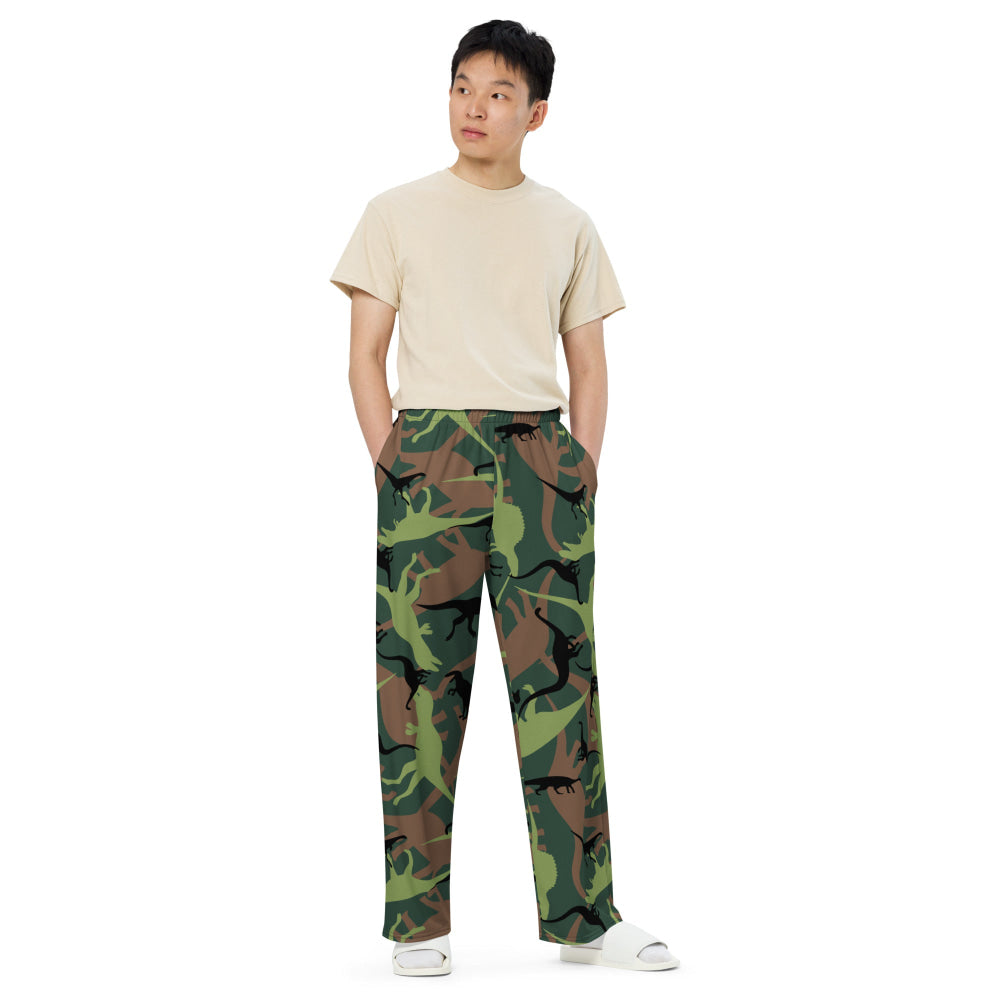 Dinosaur CAMO unisex wide-leg pants - Unisex Wide-Leg Pants