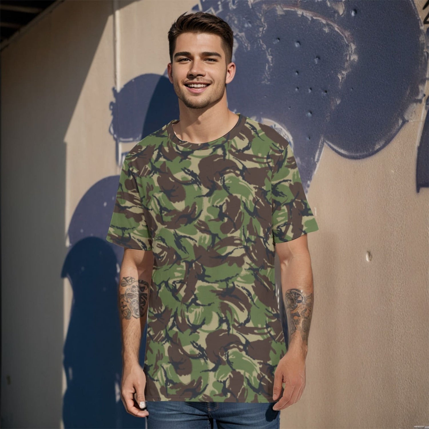 DPM Woodland CAMO Mens 100% Cotton T-Shirt - XS / White - T-Shirts