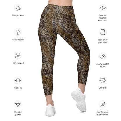 Dragon Skin Desert CAMO Leggings with pockets - Womens With Pockets