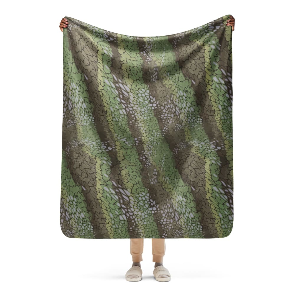 Dragon Skin Green CAMO Sherpa blanket - 50″×60″