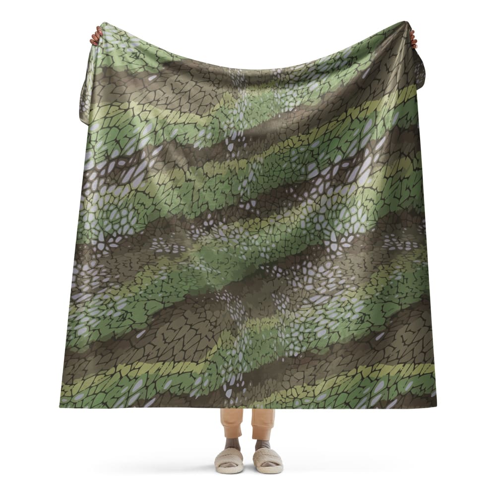 Dragon Skin Green CAMO Sherpa blanket - 60″×80″