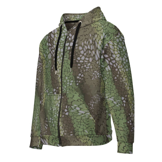Dragon Skin Green CAMO Unisex zip hoodie - 2XS