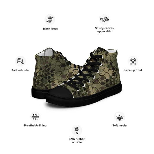 Dragon Skin Multi-terrain CAMO Mens high top canvas shoes - High Top Canvas Shoes