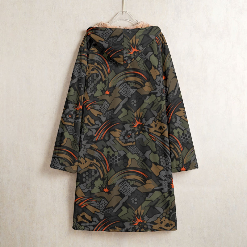 Dreadnought Firestorm CAMO Men’s Horn Button Long Fleece Coat - Jacket