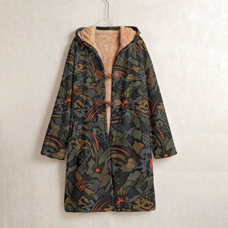Dreadnought Firestorm CAMO Men’s Horn Button Long Fleece Coat - S / White - Jacket