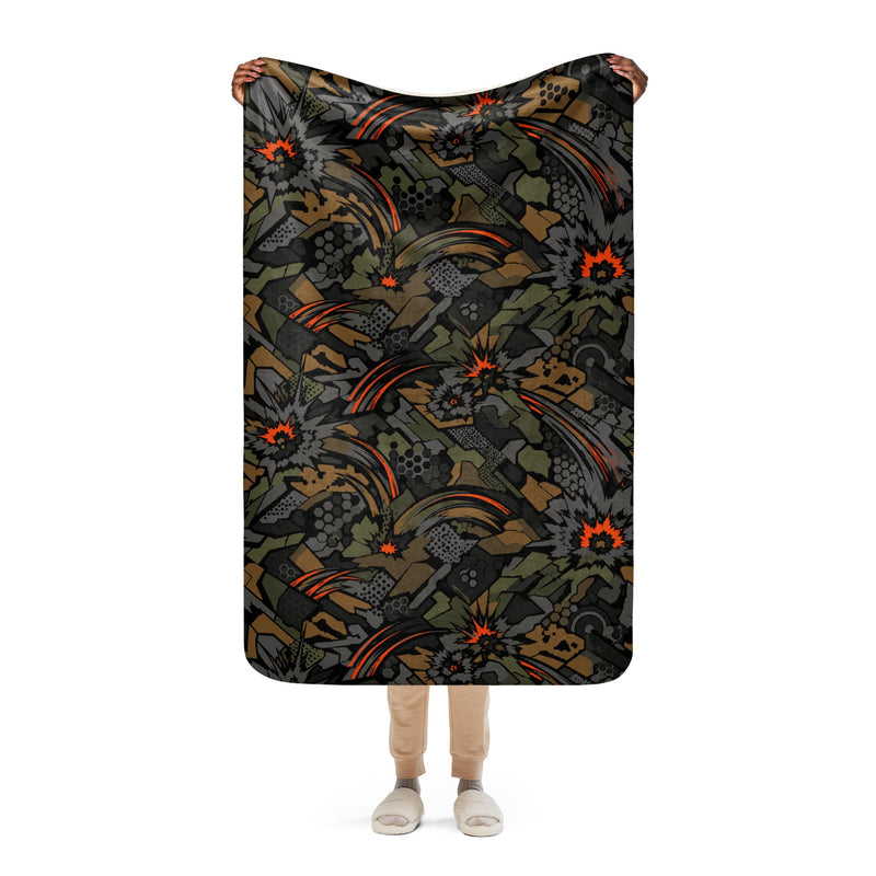 Dreadnought Firestorm CAMO Sherpa Blanket - 37″×57″