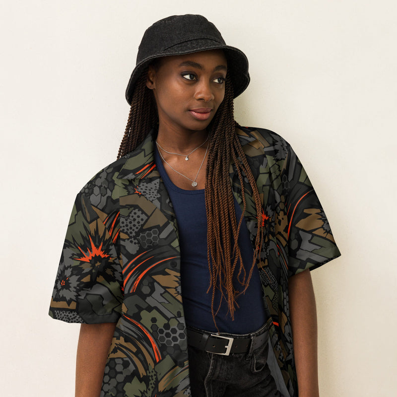 Dreadnought Firestorm CAMO Unisex Short-Sleeve Button Shirt - Button-Up