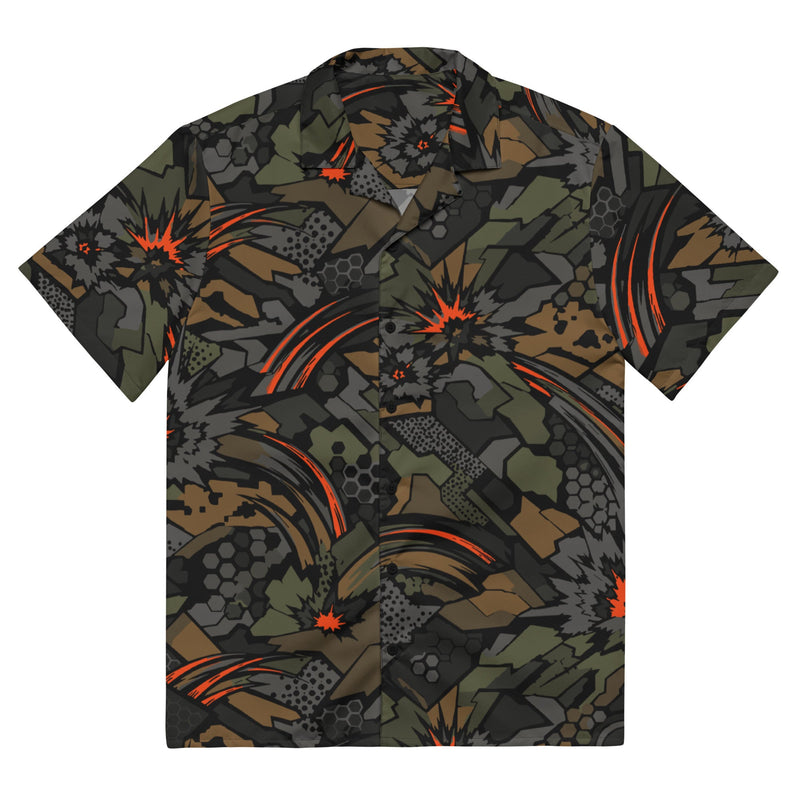 Dreadnought Firestorm CAMO Unisex Short-Sleeve Button Shirt - 2XS - Button-Up