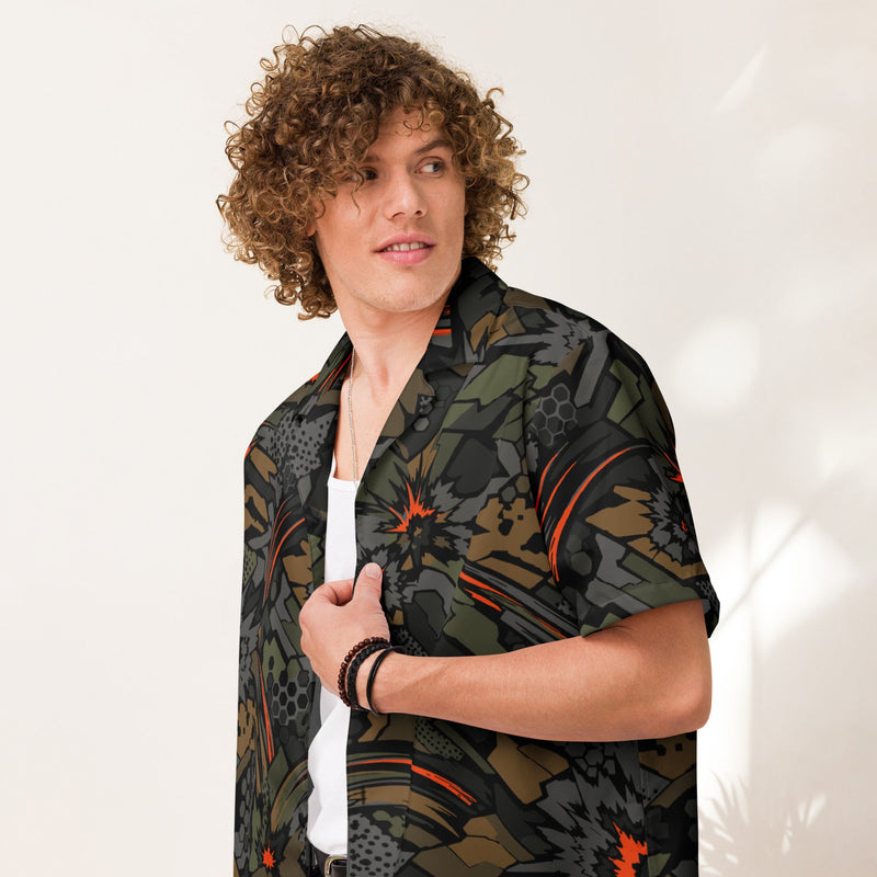 Dreadnought Firestorm CAMO Unisex Short-Sleeve Button Shirt - Button-Up