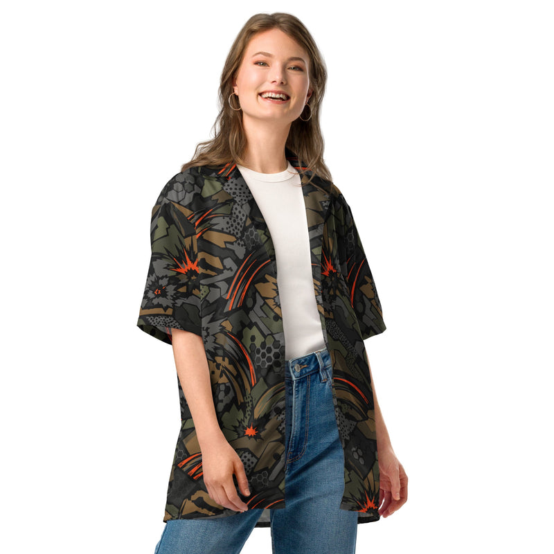 Dreadnought Firestorm CAMO Unisex Short-Sleeve Button Shirt - Button-Up