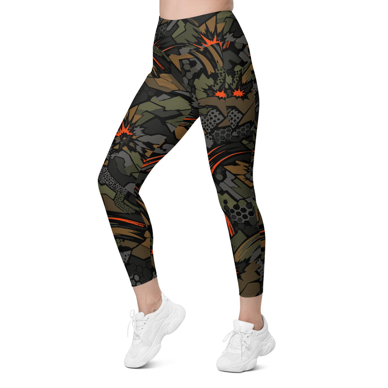 Dreadnought Firestorm CAMO Womens Leggings with Pockets - Women