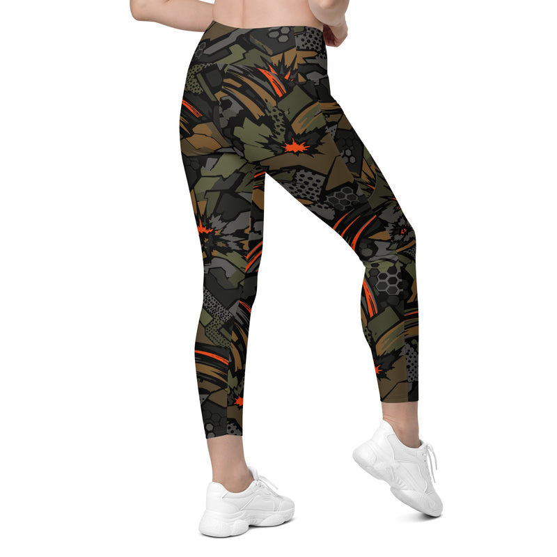 Dreadnought Firestorm CAMO Womens Leggings with Pockets - Women