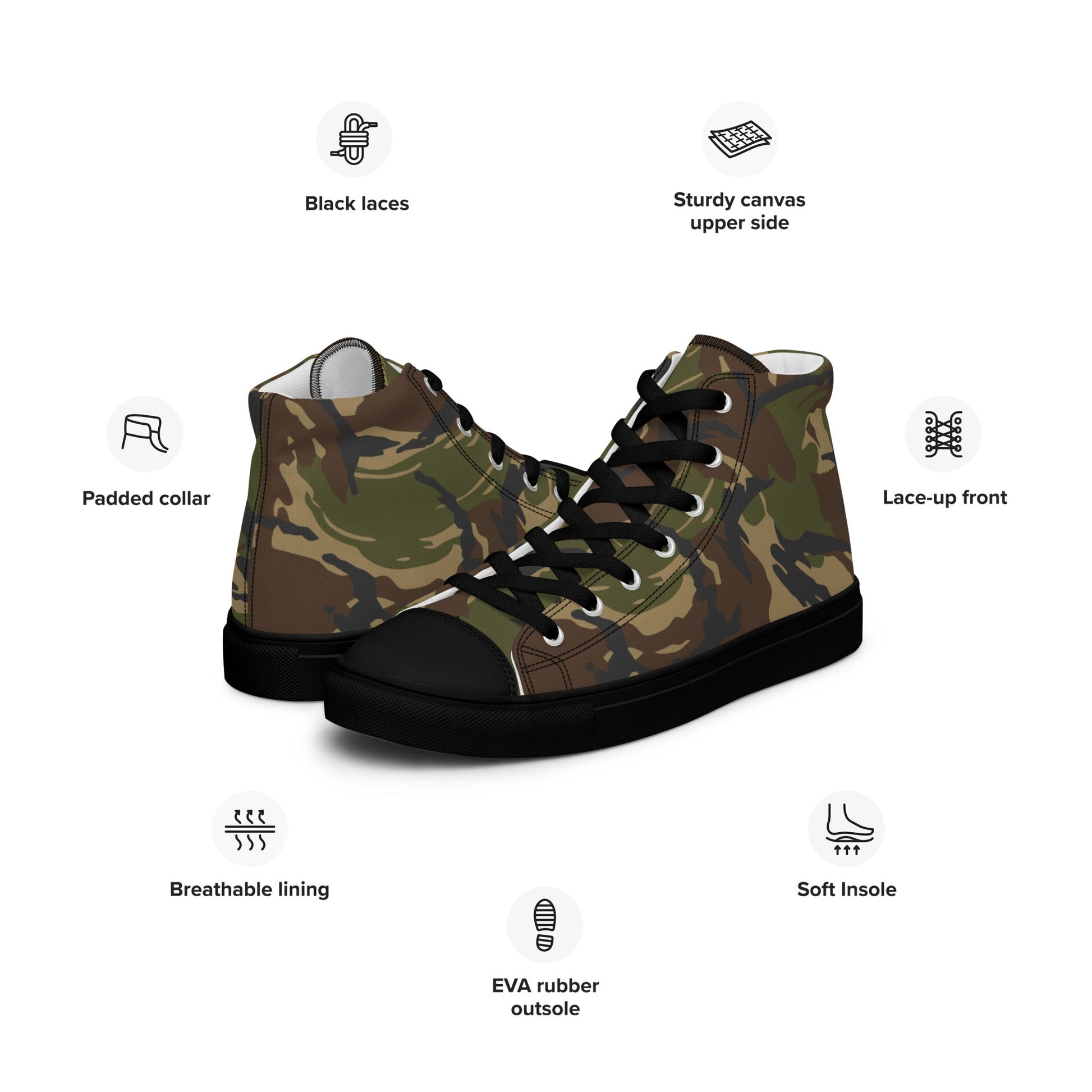 Dutch DPM CAMO Mens high top canvas shoes - High Top Canvas Shoes