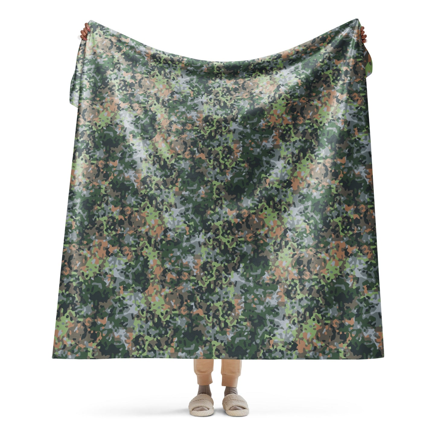 Dutch Fractal Green CAMO Sherpa Blanket - 60″×80″