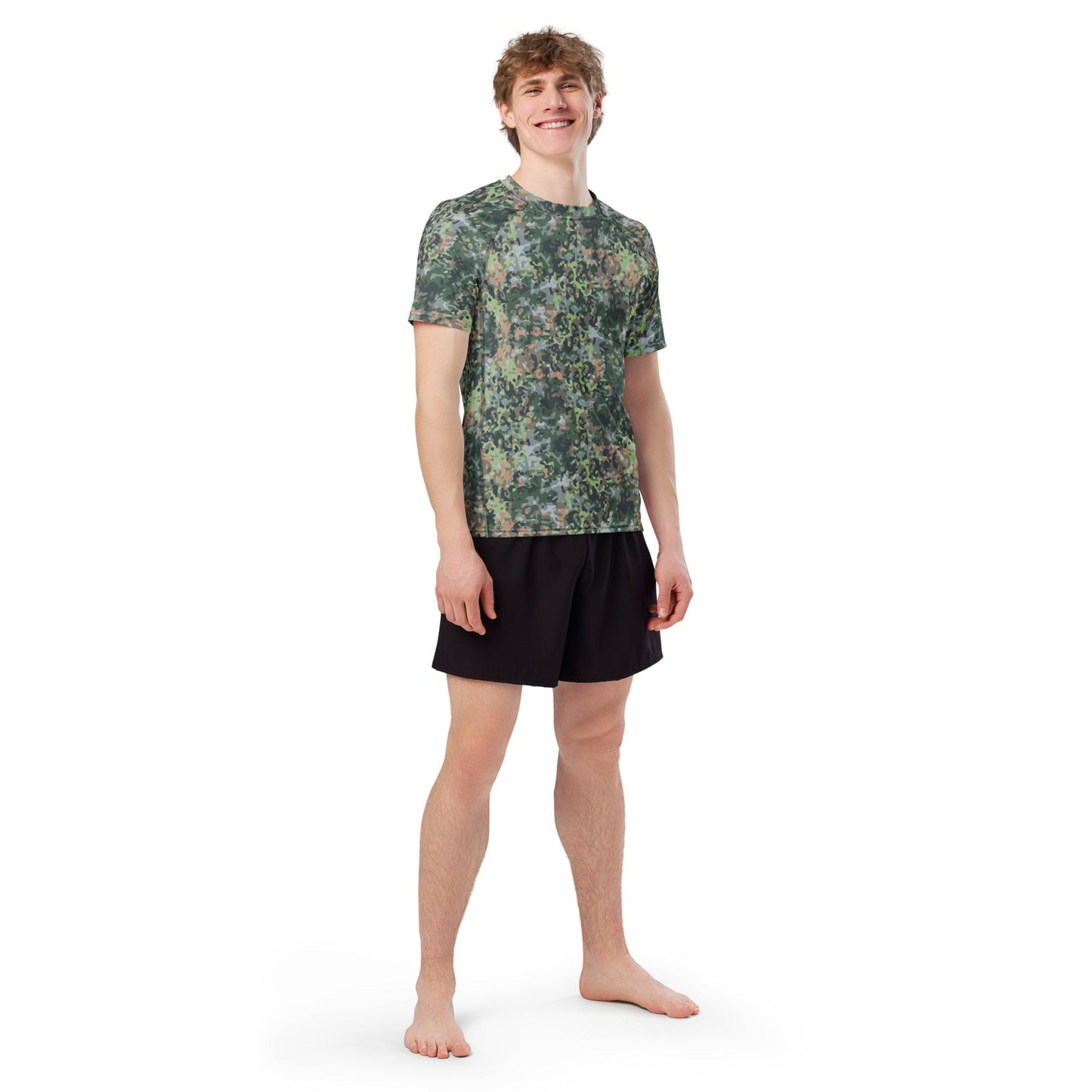 Dutch Fractal Green CAMO Mens Short-Sleeve Rash Guard