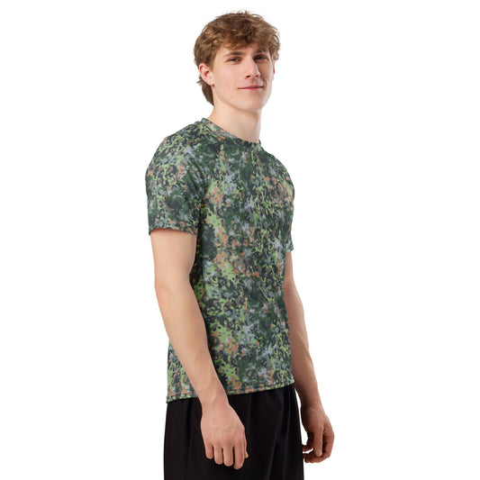 Dutch Fractal Green CAMO short-sleeve mens rash guard