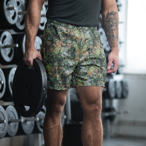 Fractal Dutch Woodland CAMO Unisex Athletic Long Shorts - XS