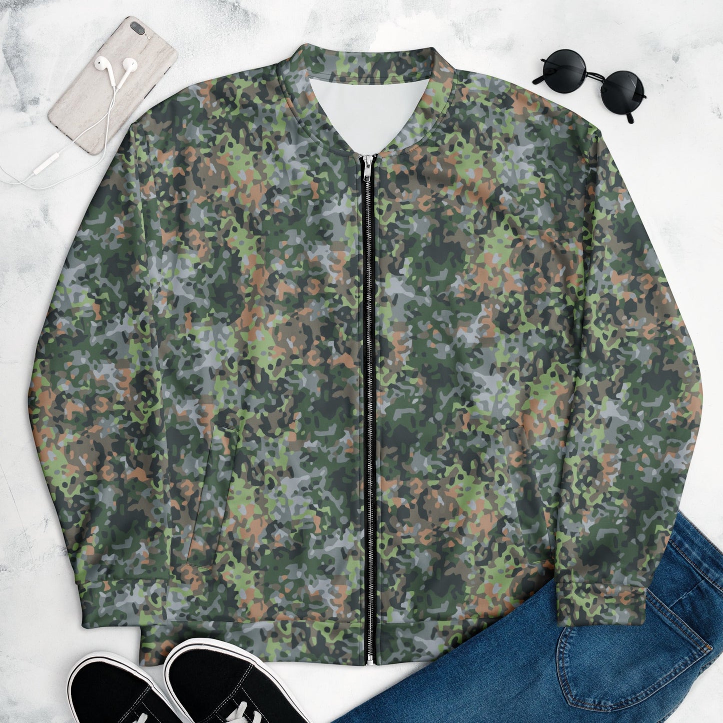 Dutch Fractal Green CAMO Unisex Bomber Jacket - Jackets