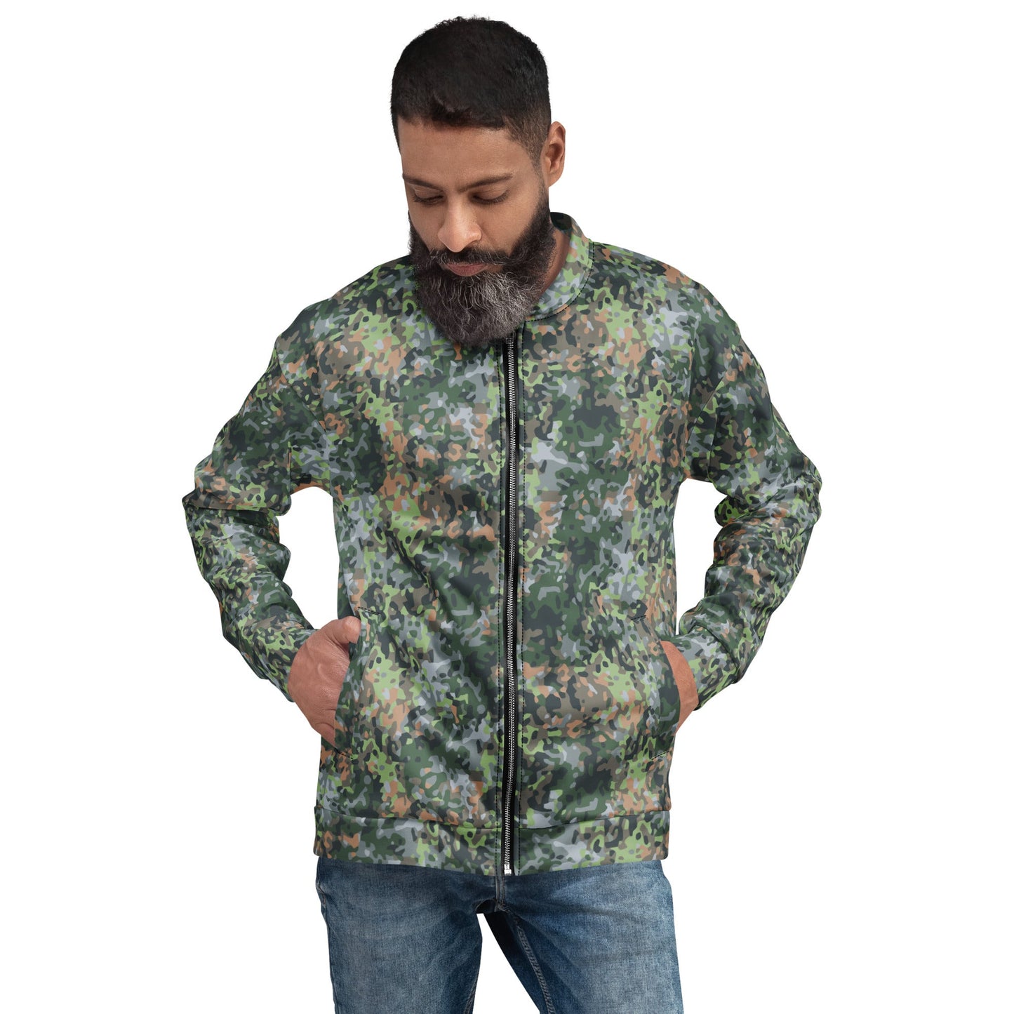 Dutch Fractal Green CAMO Unisex Bomber Jacket - XS - Jackets