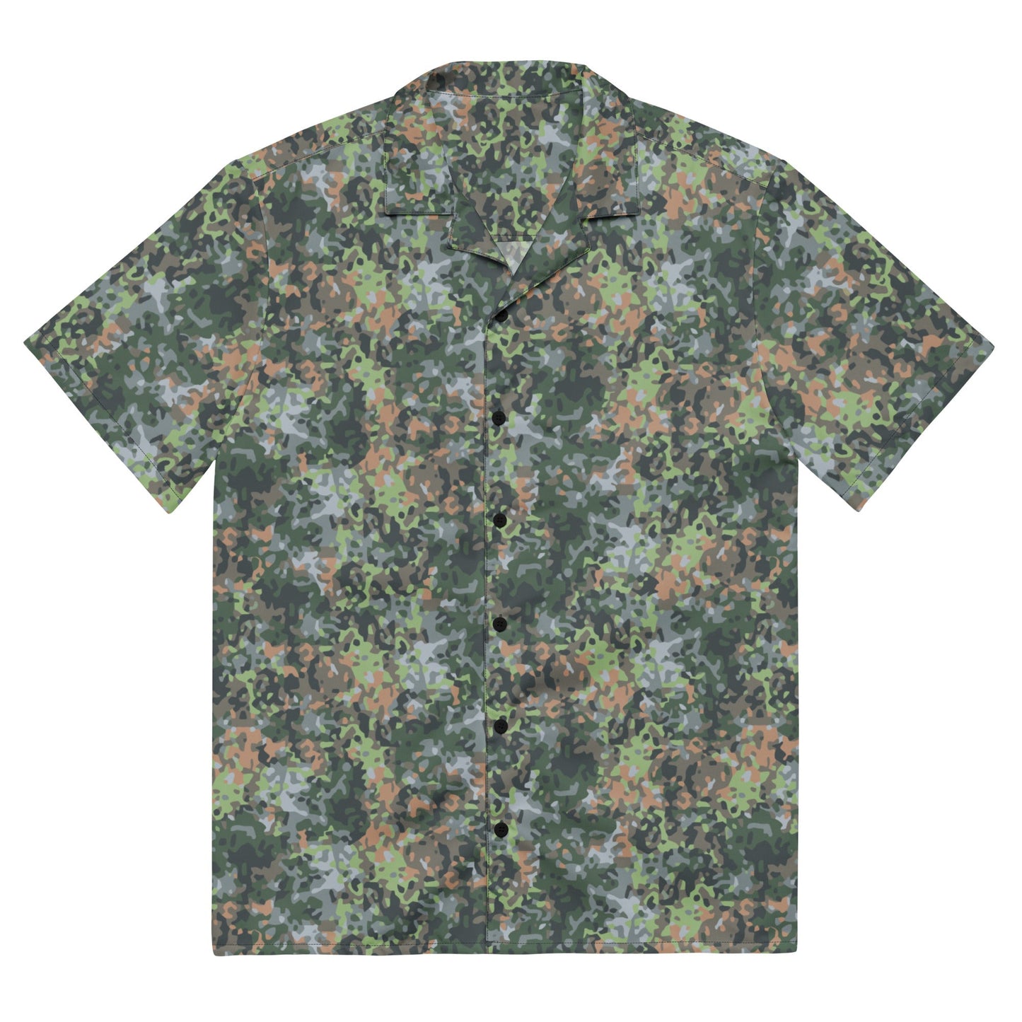 Dutch Fractal Green CAMO Unisex Short-Sleeve Button Shirt - 2XS
