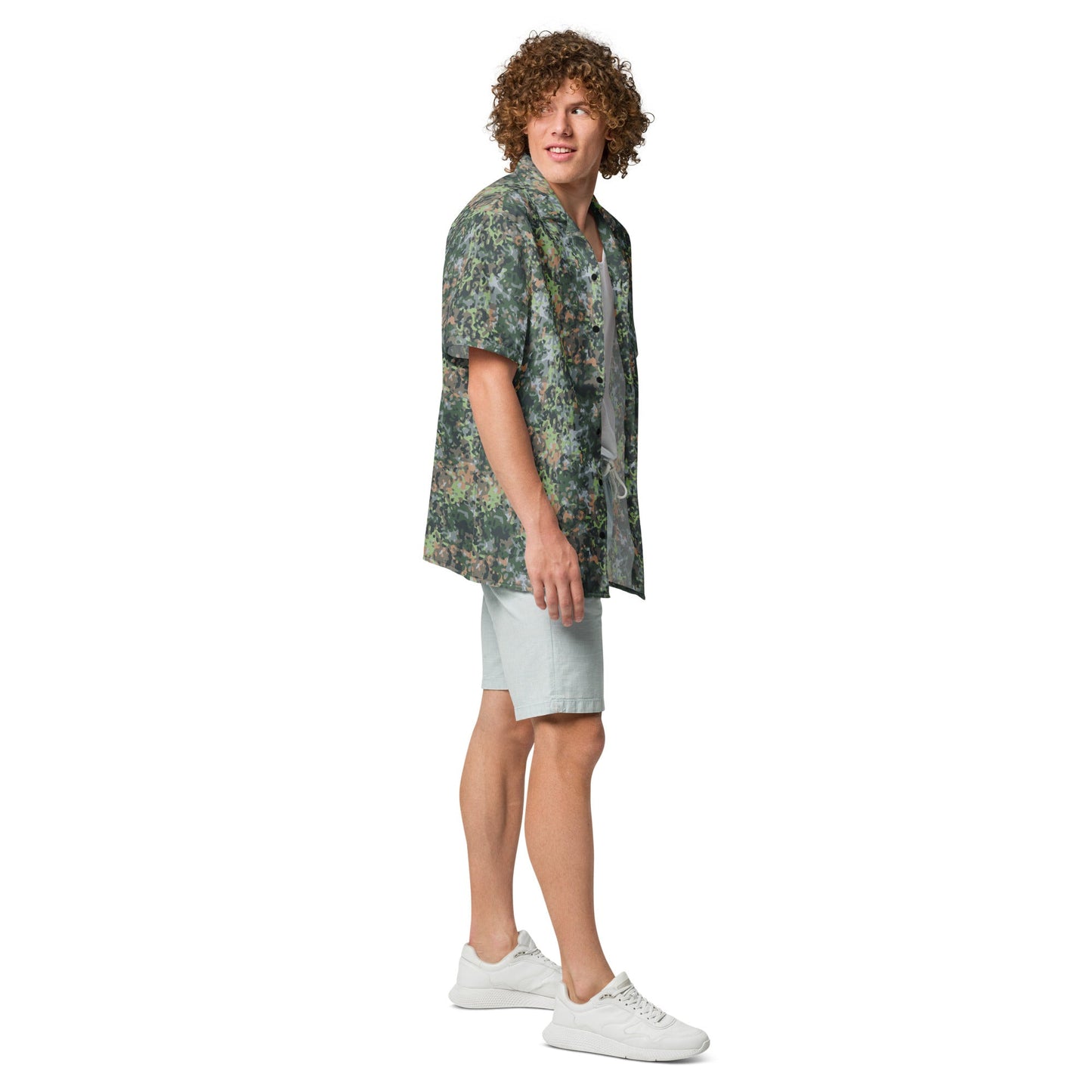 Dutch Fractal Green CAMO Unisex Short-Sleeve Button Shirt