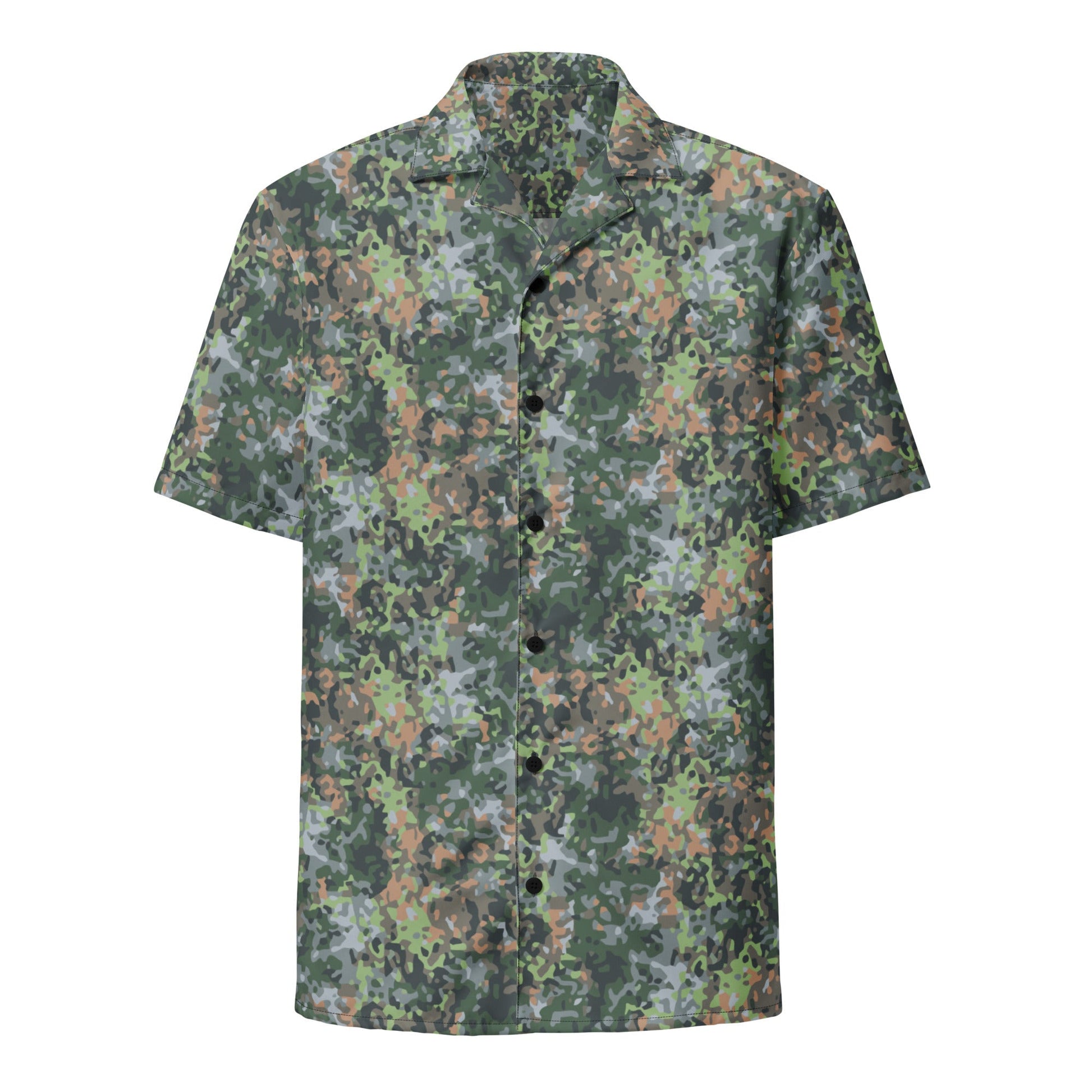 Dutch Fractal Green CAMO Unisex Short-Sleeve Button Shirt