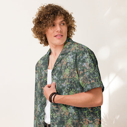 Dutch Fractal Green CAMO Unisex Short-Sleeve Button Shirt