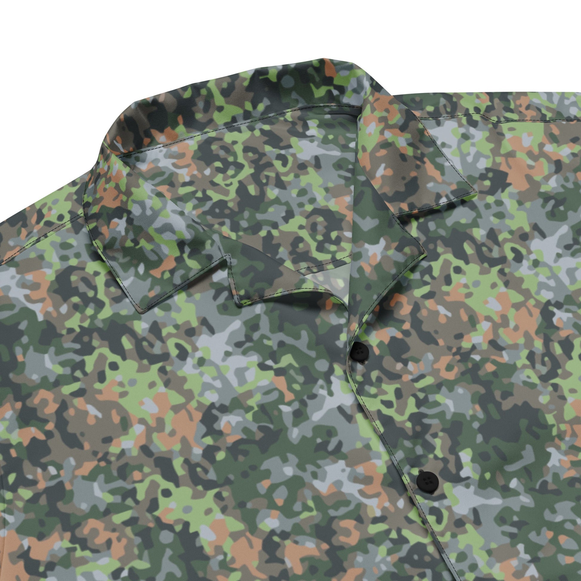 Dutch Fractal Green CAMO Unisex Short-Sleeve Button Shirt