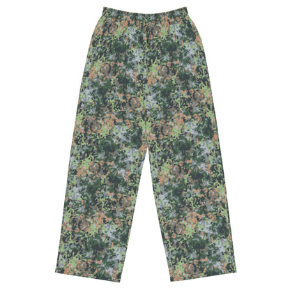 Dutch Fractal Green CAMO unisex wide-leg pants - 2XS - Wide-leg Pants