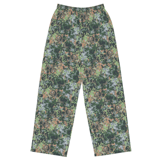 Dutch Fractal Green CAMO unisex wide-leg pants - 2XS - Wide-leg Pants
