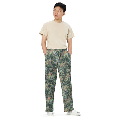 Dutch Fractal Green CAMO unisex wide-leg pants - Wide-leg Pants