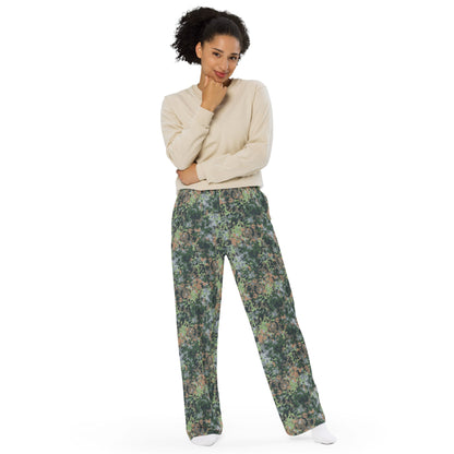 Dutch Fractal Green CAMO unisex wide-leg pants - Wide-leg Pants