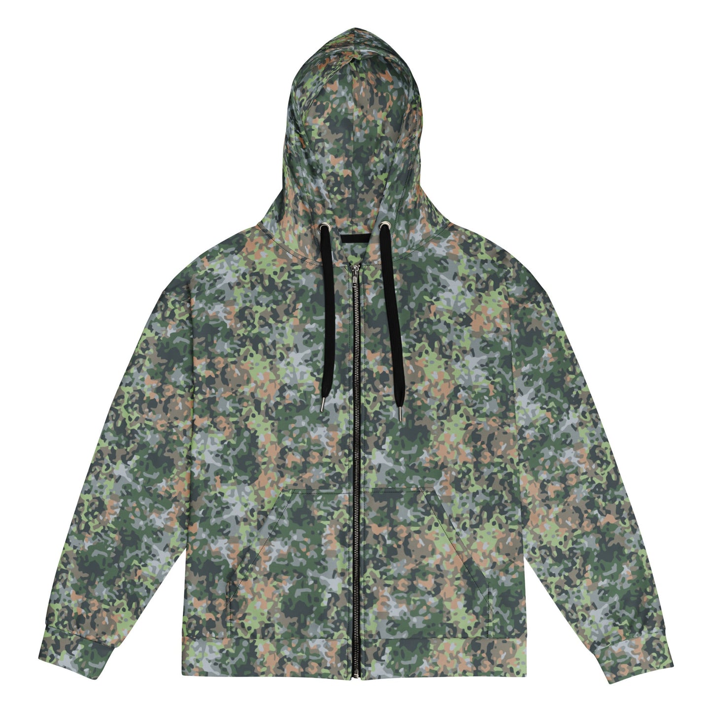 Dutch Fractal Green CAMO Unisex zip hoodie - 2XS - Zip Hoodies