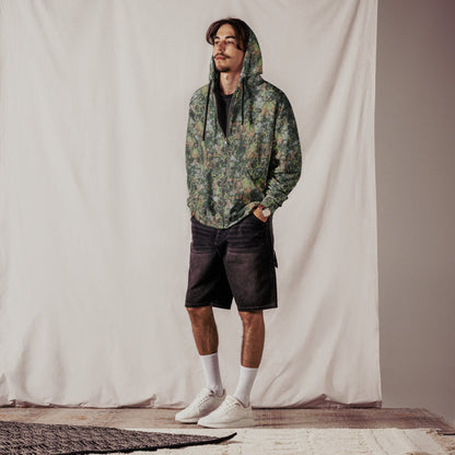 Dutch Fractal Green CAMO Unisex zip hoodie - Zip Hoodies