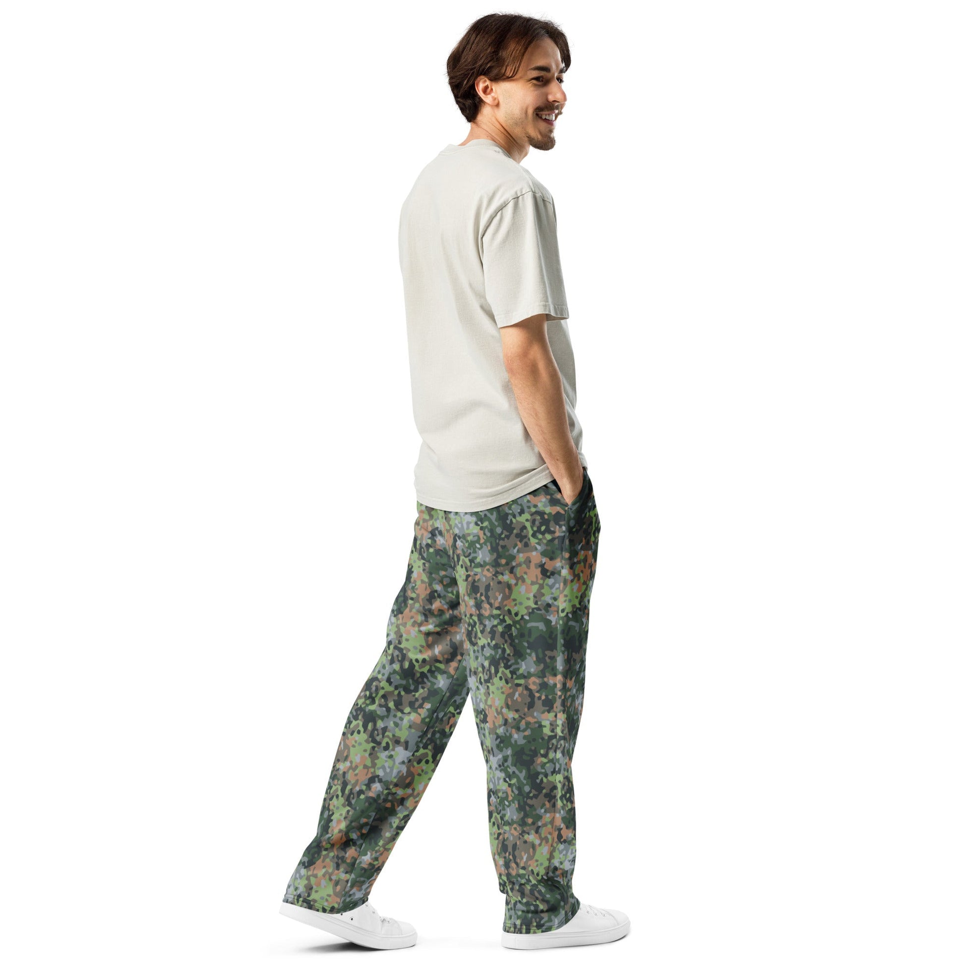 Dutch Fractal Green CAMO Wide-leg joggers - Joggers