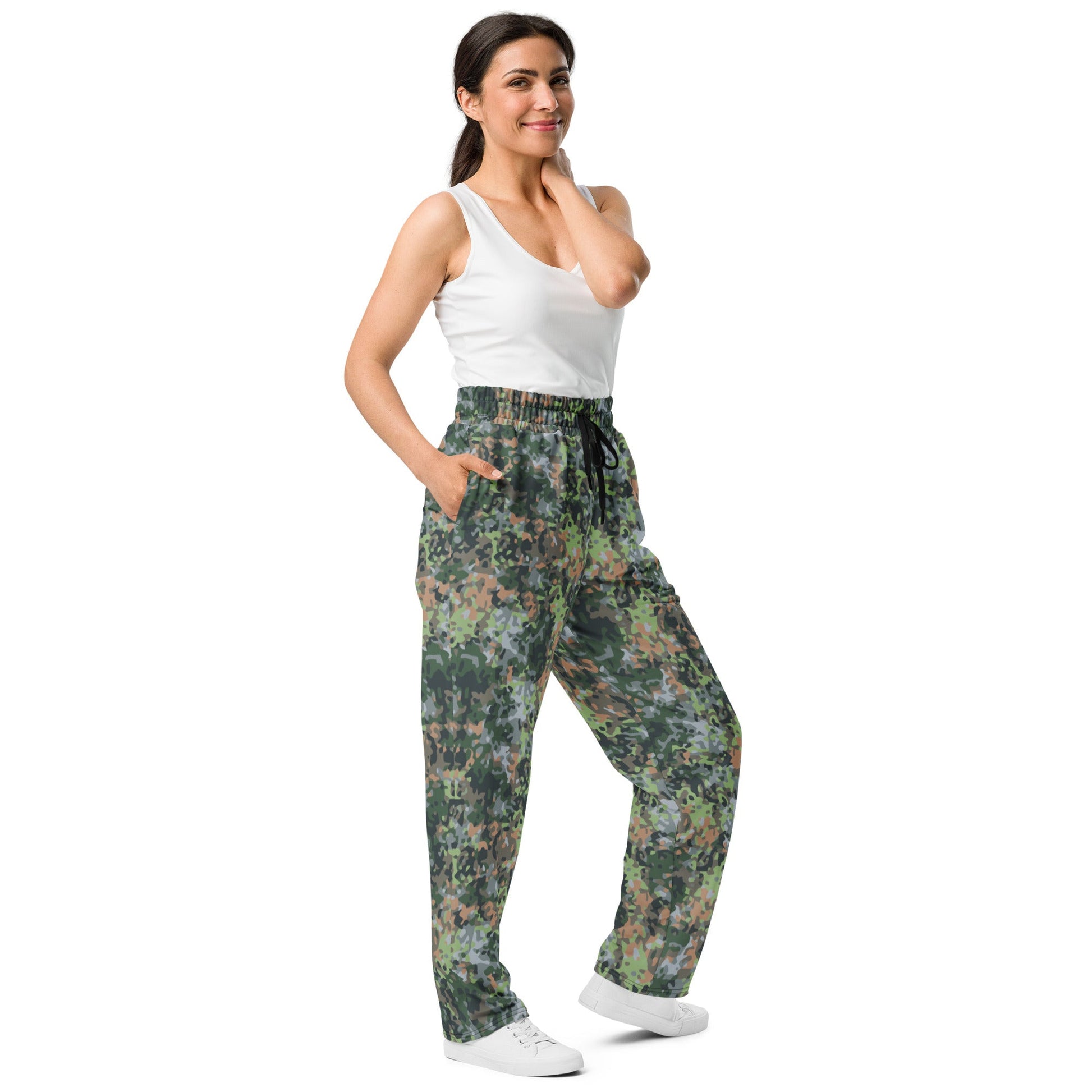 Dutch Fractal Green CAMO Wide-leg joggers - Joggers