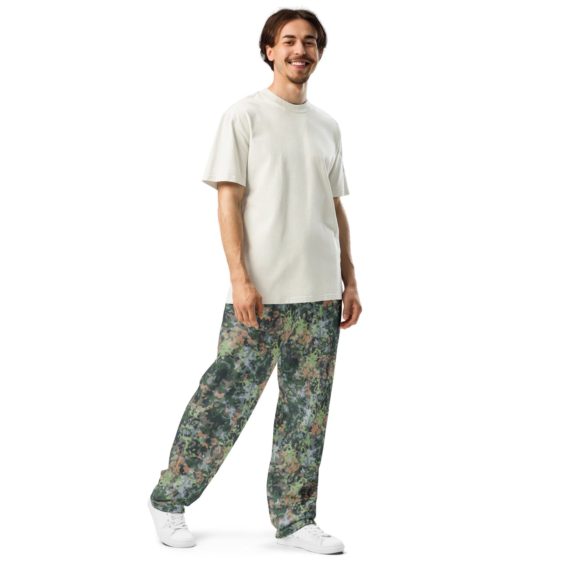 Dutch Fractal Green CAMO Wide-leg joggers - Joggers