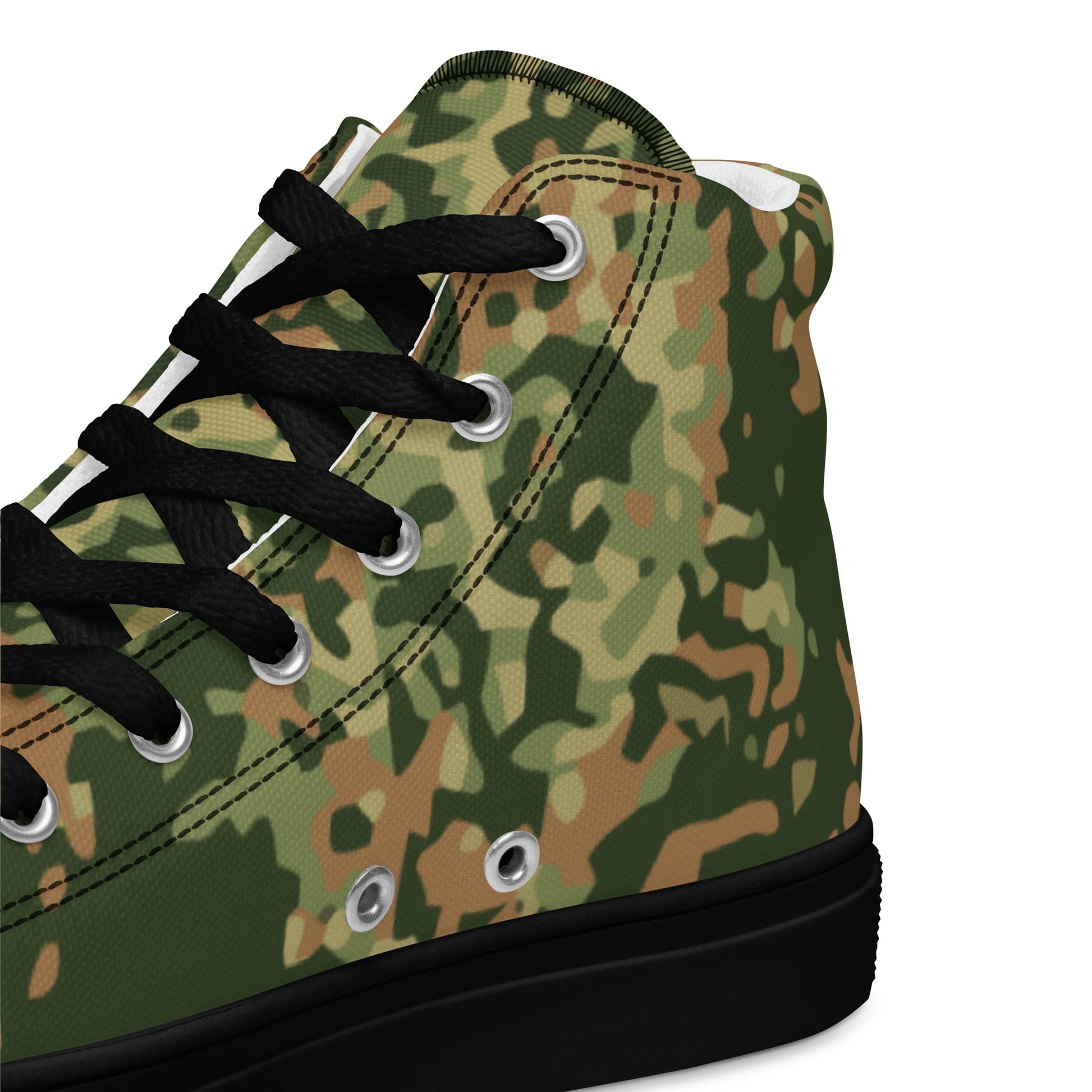 Dutch Fractal Multitone CAMO Mens high top canvas shoes - High Top Canvas Shoes