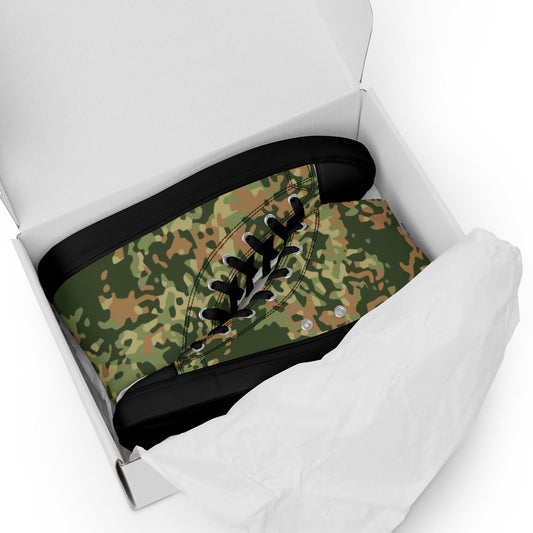 Dutch Fractal Multitone CAMO Mens high top canvas shoes - High Top Canvas Shoes