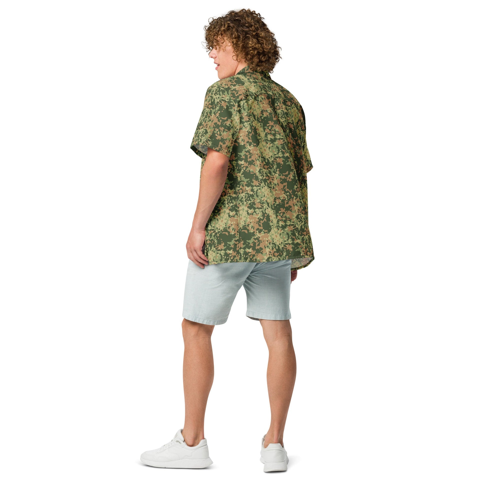Dutch Fractal Multitone CAMO Unisex Short-Sleeve Button Shirt
