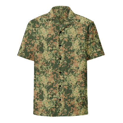 Dutch Fractal Multitone CAMO Unisex Short-Sleeve Button Shirt