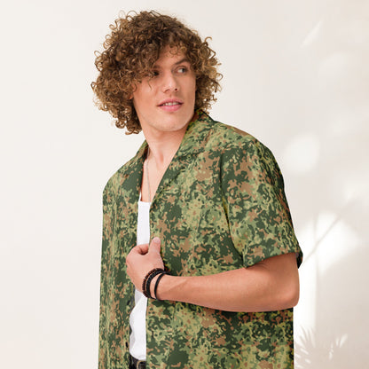 Dutch Fractal Multitone CAMO Unisex Short-Sleeve Button Shirt