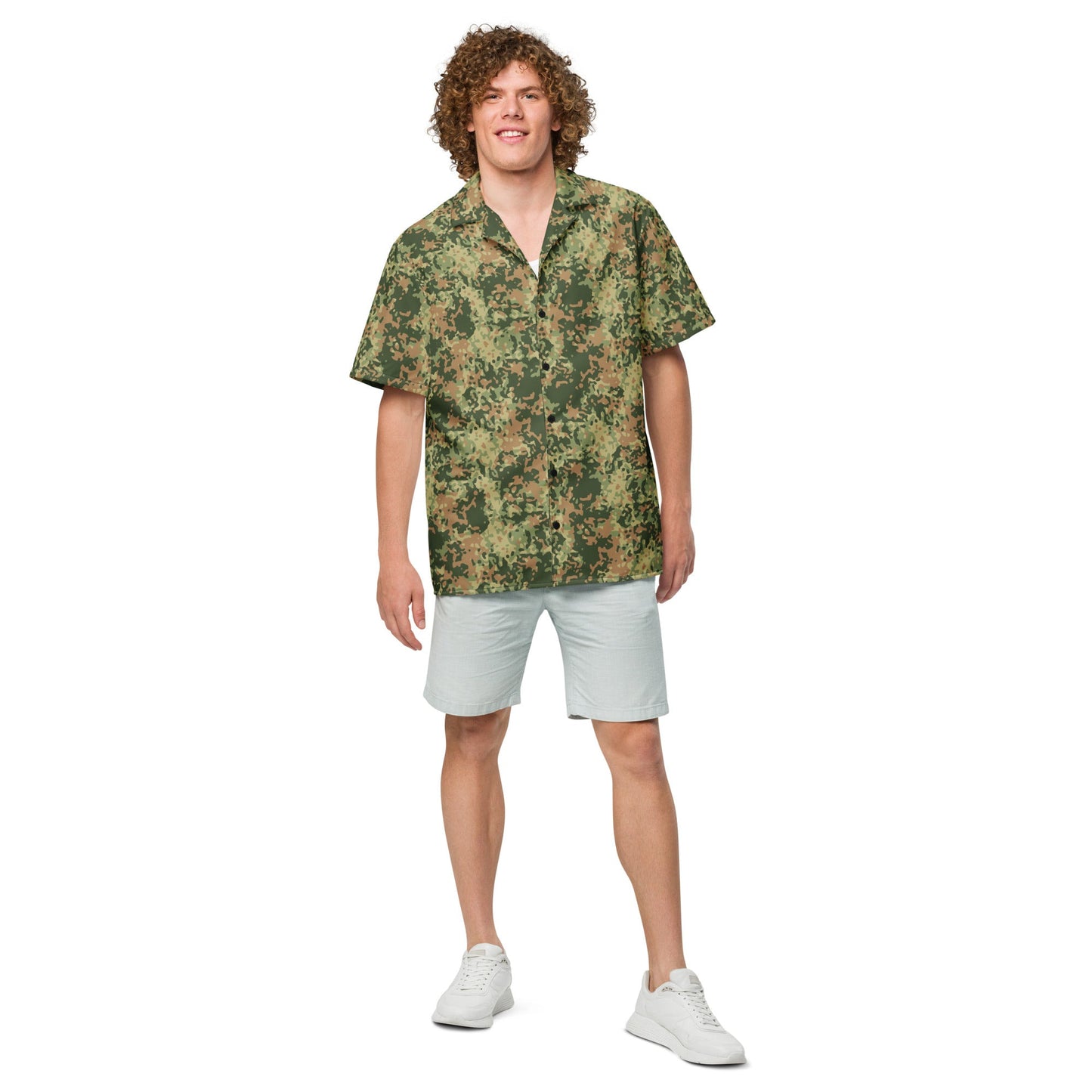Dutch Fractal Multitone CAMO Unisex Short-Sleeve Button Shirt