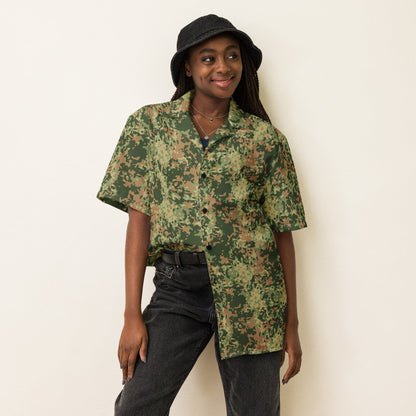 Dutch Fractal Multitone CAMO Unisex Short-Sleeve Button Shirt