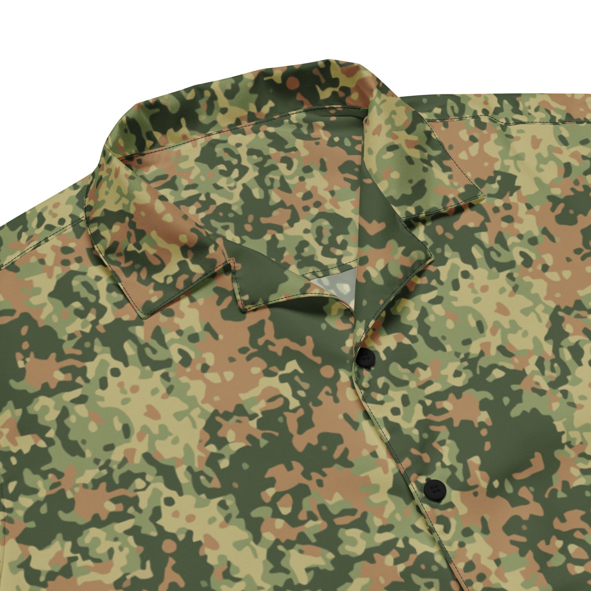 Dutch Fractal Multitone CAMO Unisex Short-Sleeve Button Shirt
