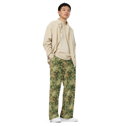 Dutch Fractal Multitone CAMO unisex wide-leg pants - Wide-leg Pants