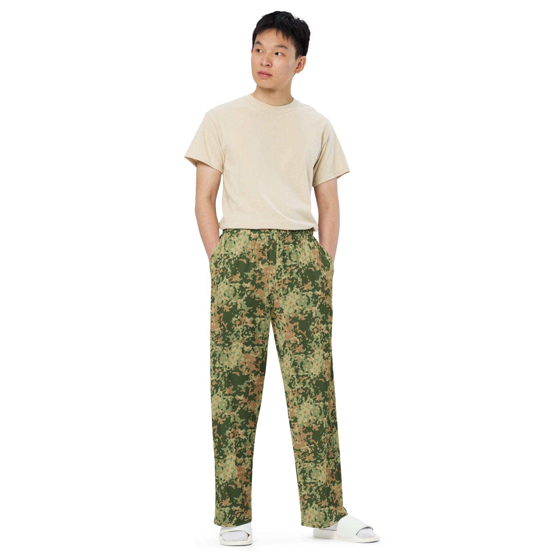 Dutch Fractal Multitone CAMO unisex wide-leg pants - Wide-leg Pants