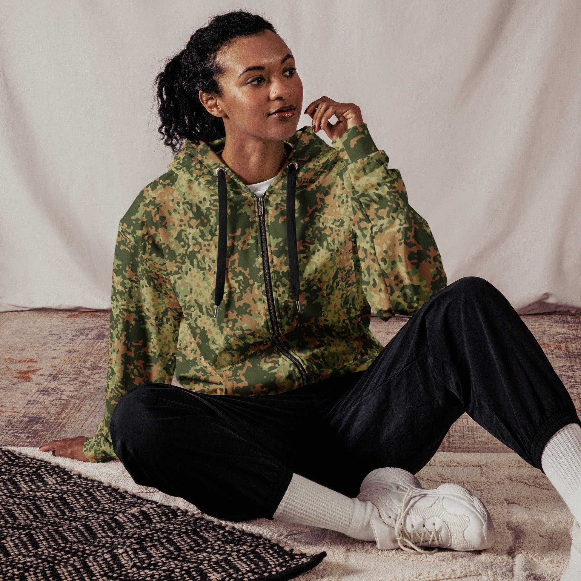 Dutch Fractal Multitone CAMO Unisex zip hoodie - Zip Hoodies