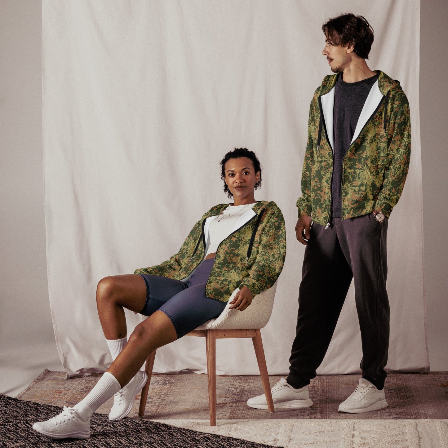 Dutch Fractal Multitone CAMO Unisex zip hoodie - Zip Hoodies